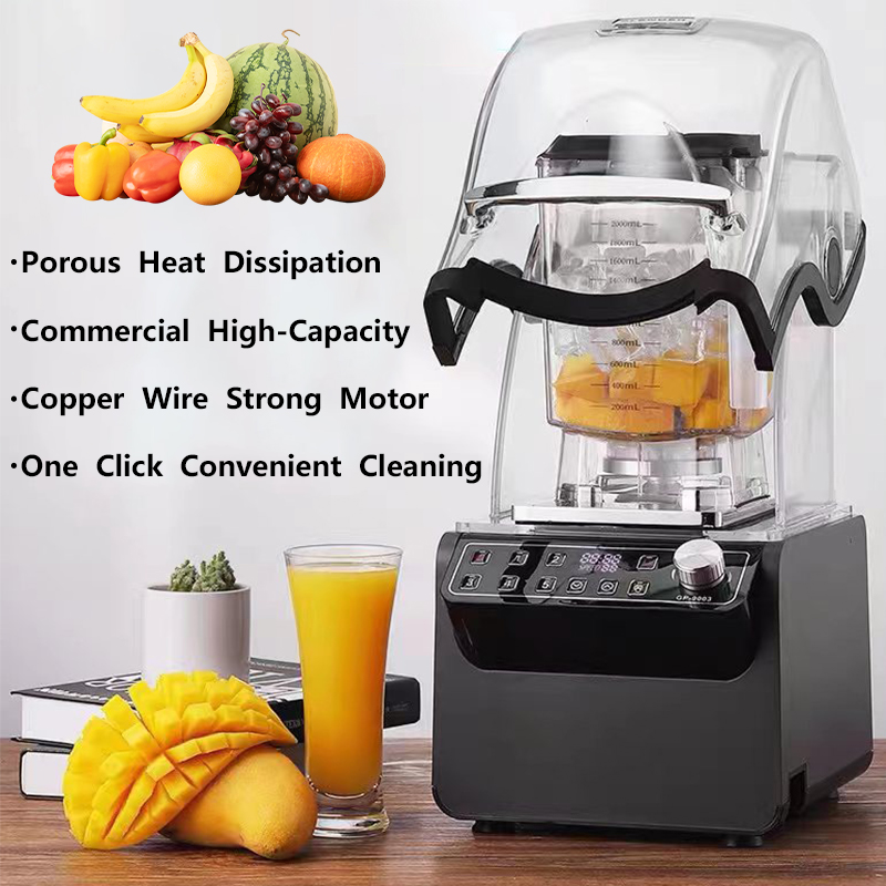 Blender High Power - 1800W業務用アイスブレンダーマシン、ヘビーデューティースムージーメーカー、フルーツブレンダーミキサー、ジューサー、ハイパワーフードプロセッサー、26000RPM