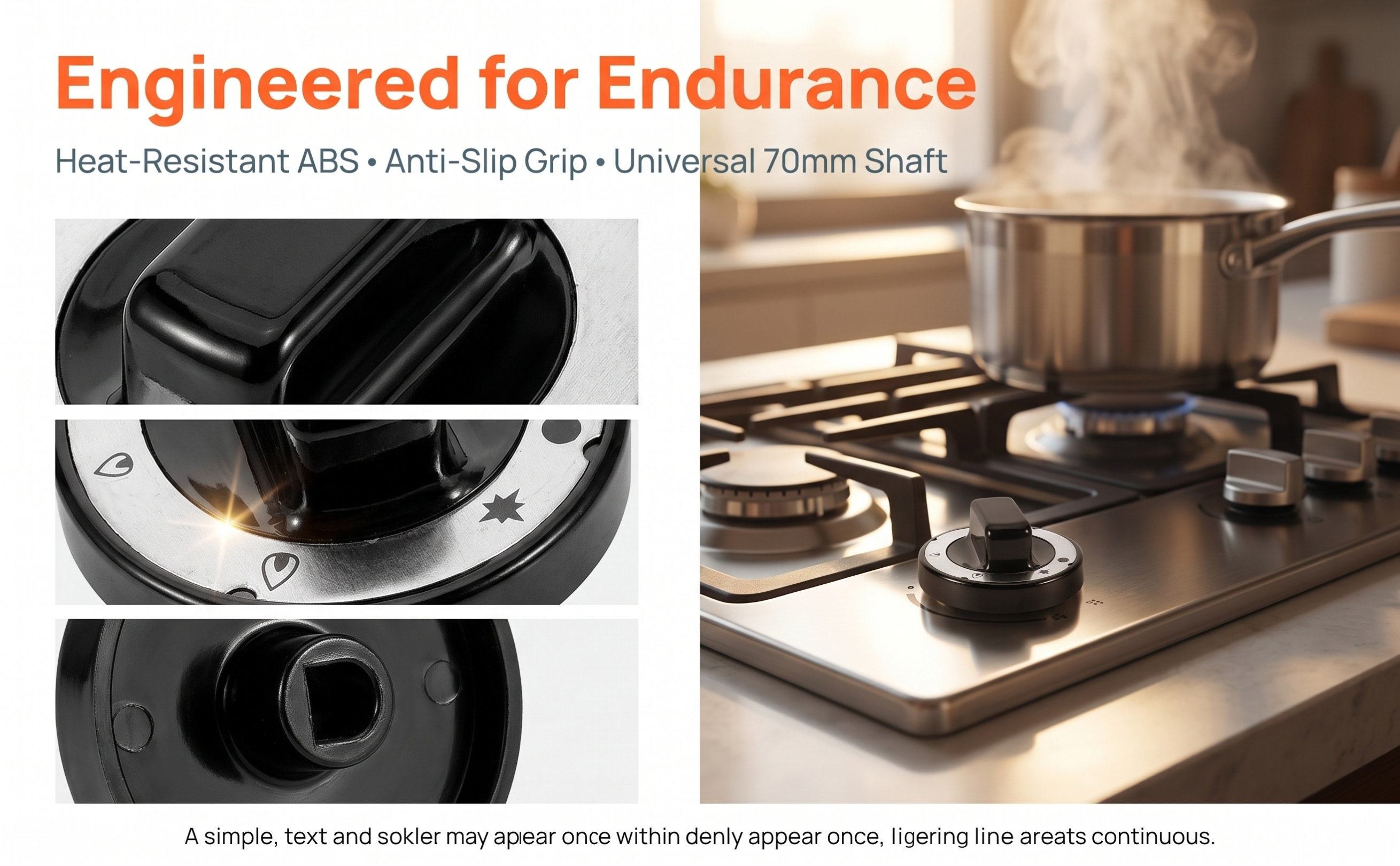 Kitchen Appliances With Red Knobs - 業務用厨房機器用、耐熱性ABS製の赤いノブ2個。内径70mmで、ガスグリル、オーブン、レンジなど、様々な機器に使用可能。