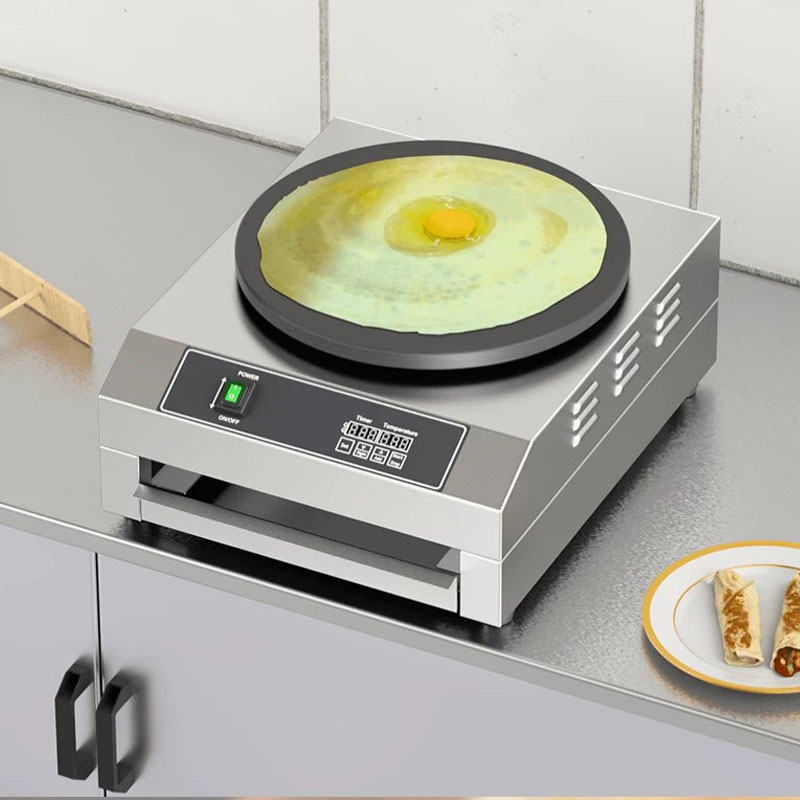 Electric Griddle Pancake - 業務用電気式パンケーキメーカー、卓上型、屋台用、多種類の穀物を使った煎餅やクレープを作る機械。