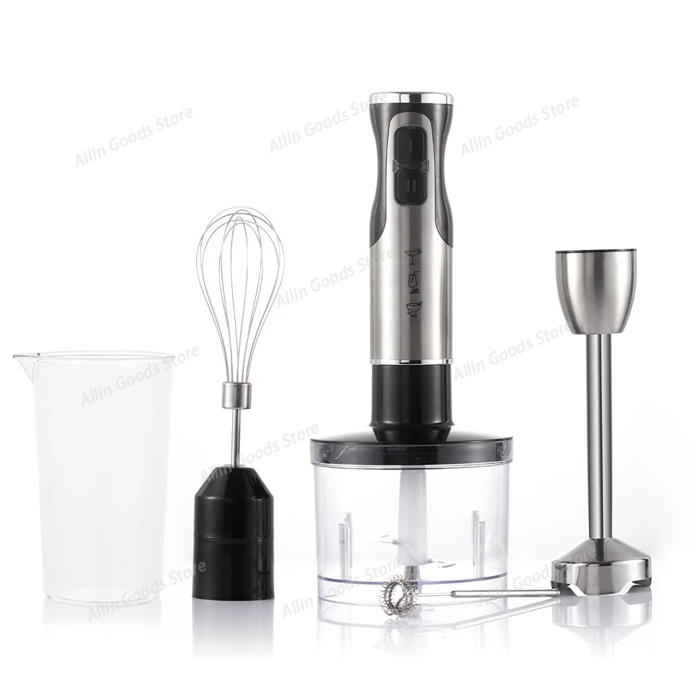 Blender High Power - 1600Wハイパワー4in1多機能電動ブレンダーセット家庭用ハンドヘルドブレンダージューサーミートグラインダー電動ミルクフォーマー