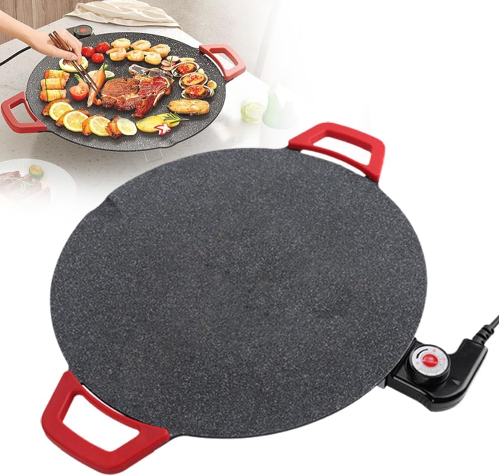 1000Wの無煙電気グリル。取り外し可能な焦げ付き防止プレー - Electric Griddle Pancake のレビューと価格
