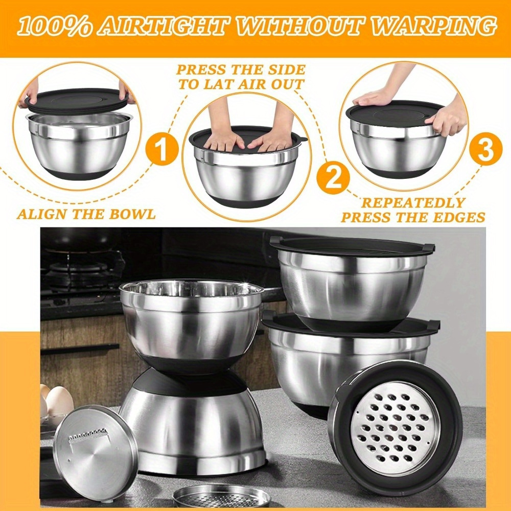 ステンレス製ミキシングボウルセット,蓋付きミキシングボウル, - Stand Mixer Bowl のレビューと価格