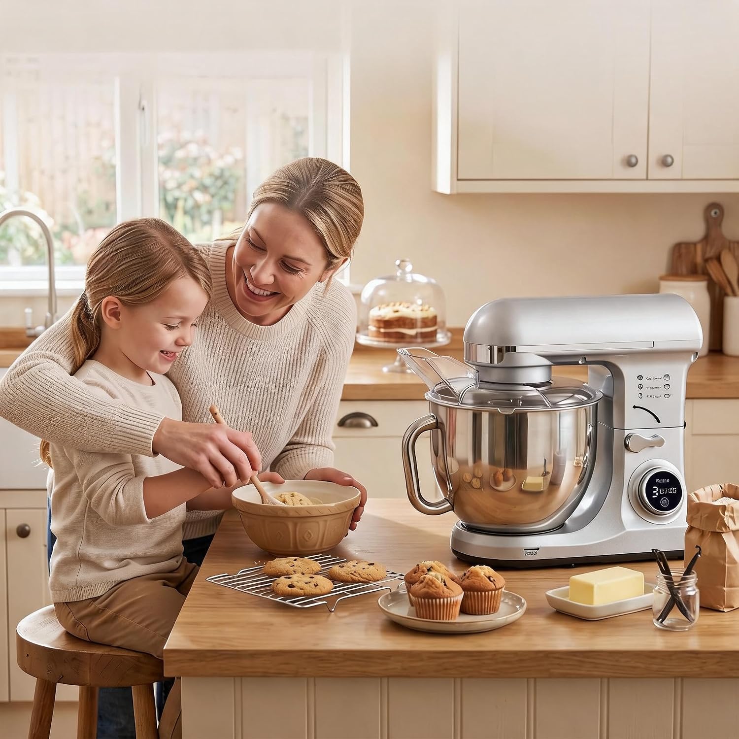 Tacleekii 5.3QT 傾斜式スタンドミキサー。8段 - Stand Mixer Bowl のレビューと価格
