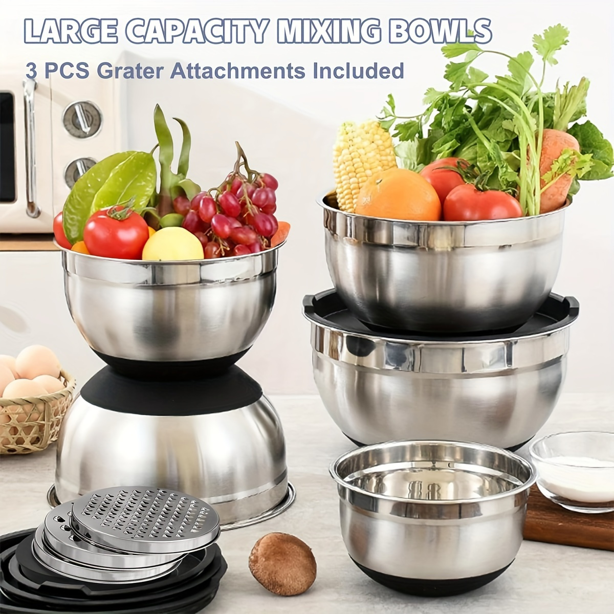 気密蓋付きミキシングボウル,ステンレス製ミキシングボウルセッ - Stand Mixer Bowl のレビューと価格