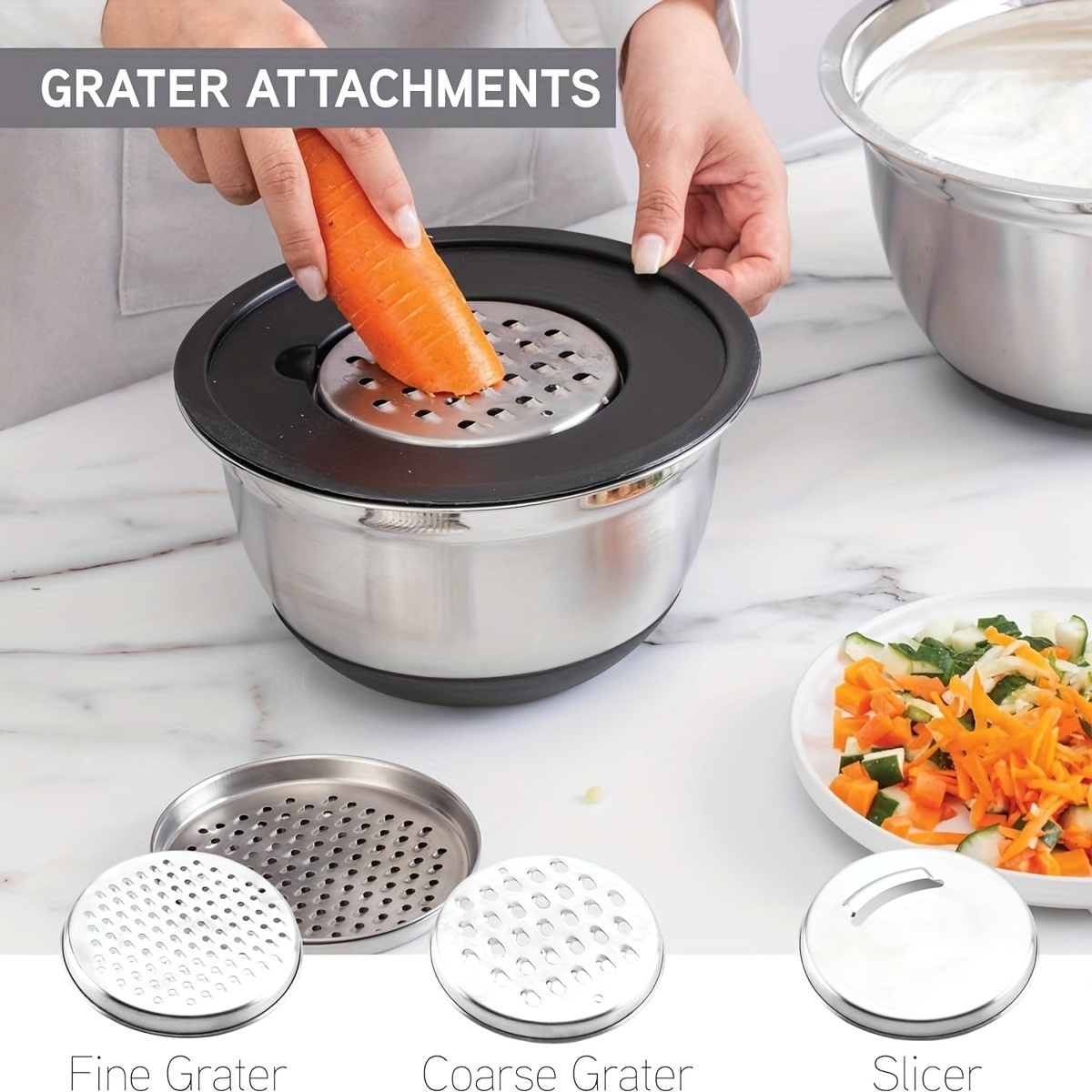 気密蓋付きミキシングボウル,ステンレス製ミキシングボウルセッ - Stand Mixer Bowl のレビューと価格