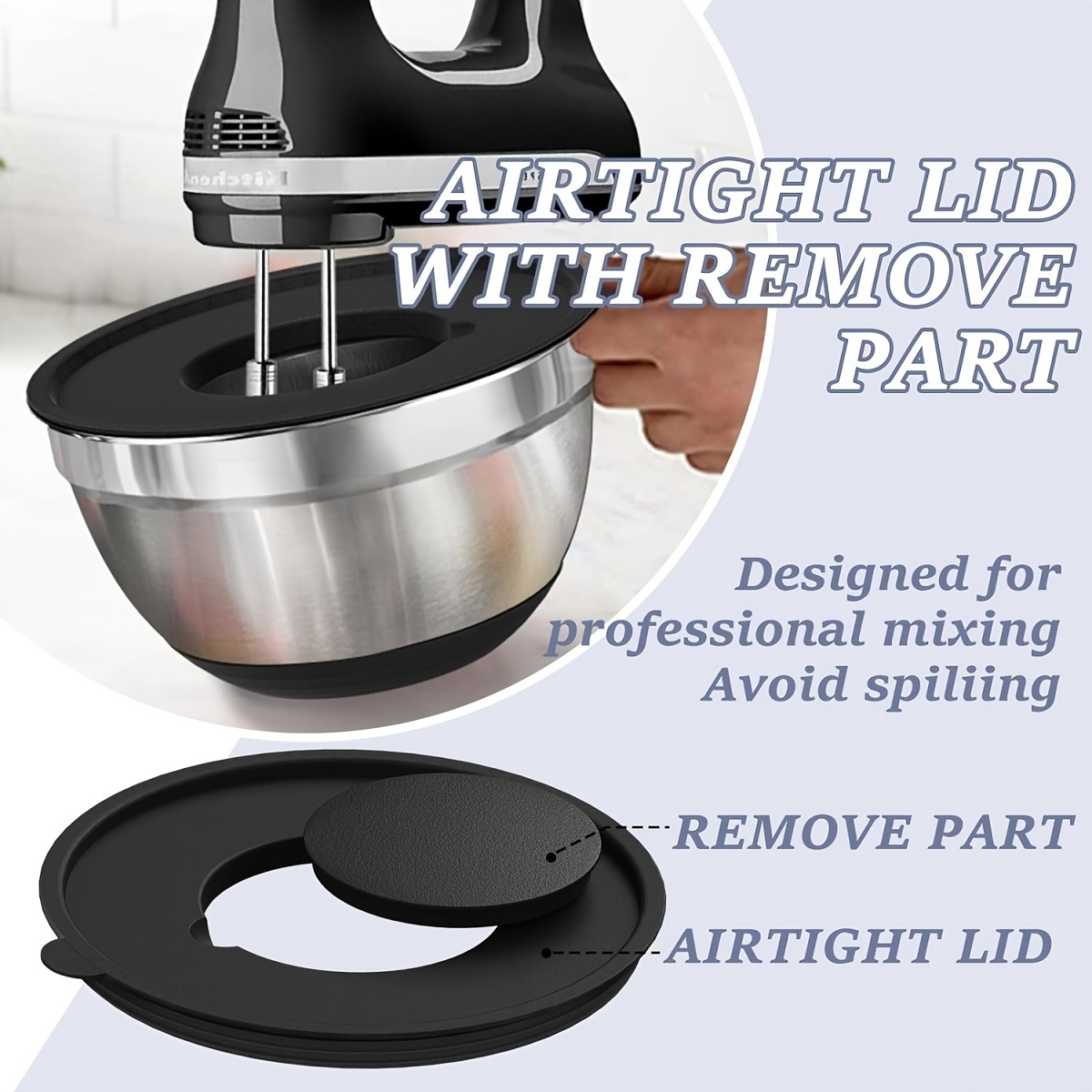 気密蓋付きミキシングボウル,ステンレス製ミキシングボウルセッ - Stand Mixer Bowl のレビューと価格