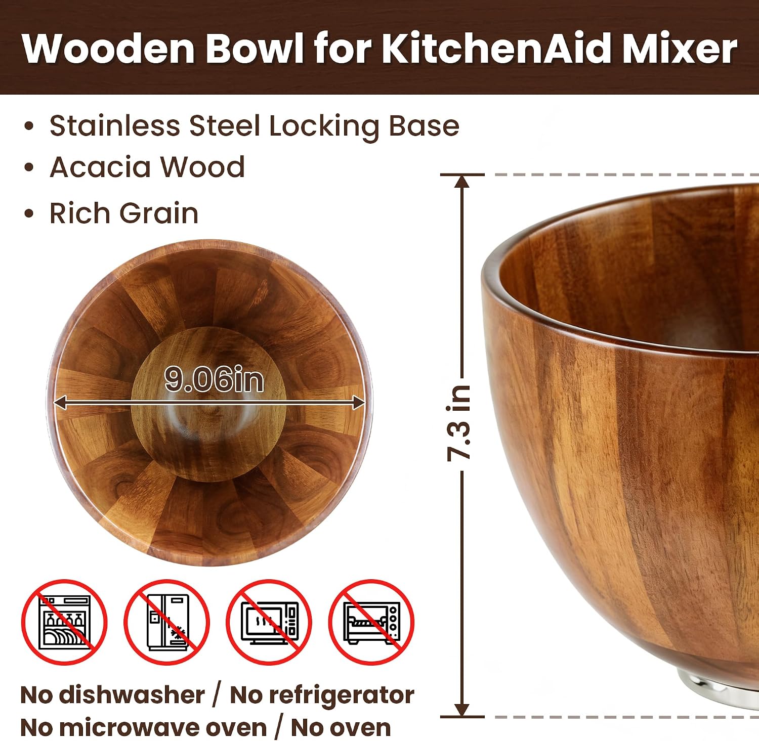 KITOART 5QT ウッドミキシングボウル キッチンエイ - Stand Mixer Bowl のレビューと価格
