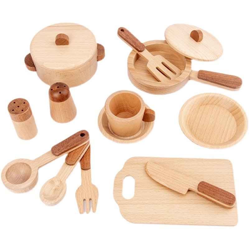 マオドゥオ おもちゃ ブナ材製 キッズキッチン プレイセット - Kitchen Appliances And Utensils のレビューと価格