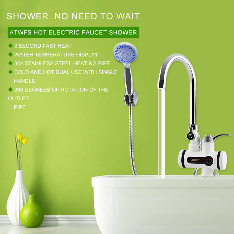 ATWFS 3000 ワットタンクレス給湯器蛇口シャワーイン - Kitchen Appliances And Utensils のレビューと価格