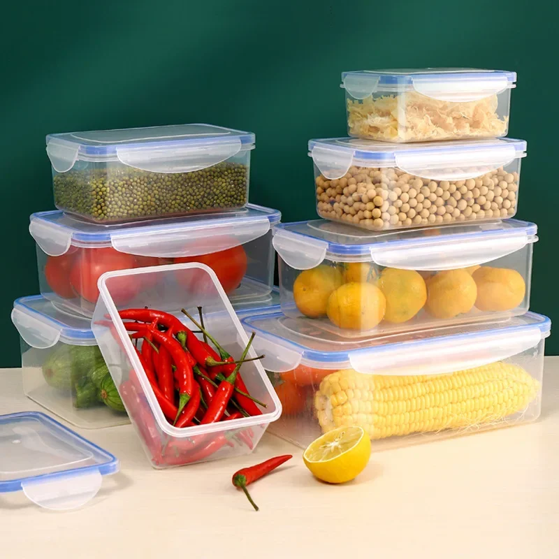 キッチン冷蔵庫密閉型長方形冷蔵庫収納ボックス蓋付きプラスチッ - Kitchen Appliances For Home のレビューと価格