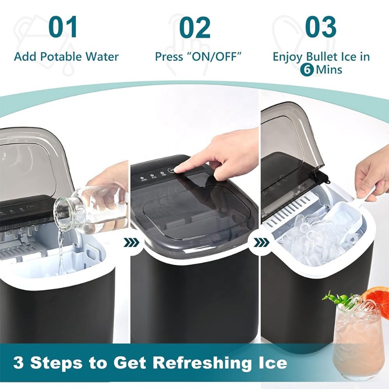 持ち運び可能なカウンタートップ型製氷機。取っ手付きで、家庭、 - Kitchen Appliances For Home のレビューと価格