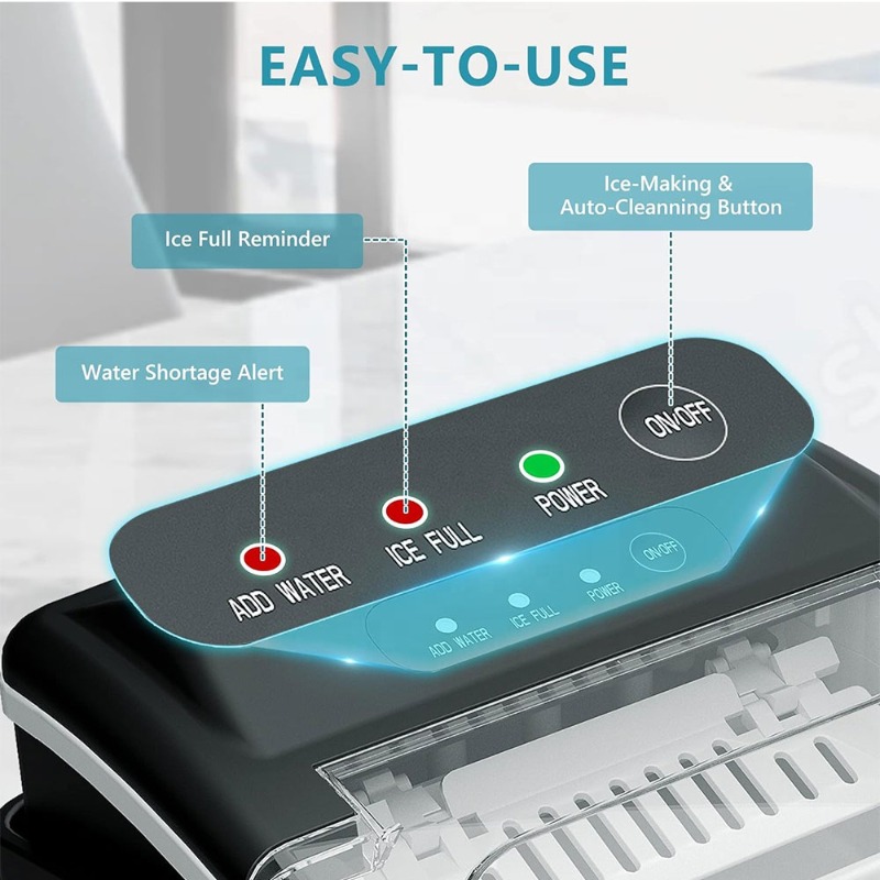 持ち運び可能なカウンタートップ型製氷機。取っ手付きで、家庭、 - Kitchen Appliances For Home のレビューと価格