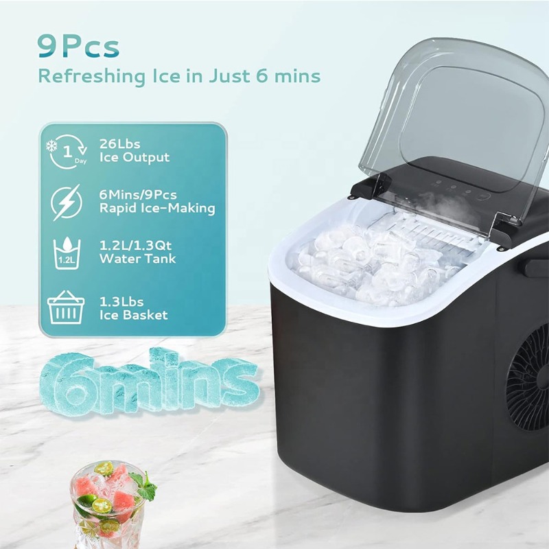 持ち運び可能なカウンタートップ型製氷機。取っ手付きで、家庭、 - Kitchen Appliances For Home のレビューと価格